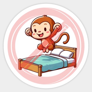 No Jumping On The Bed Monkey Sticker